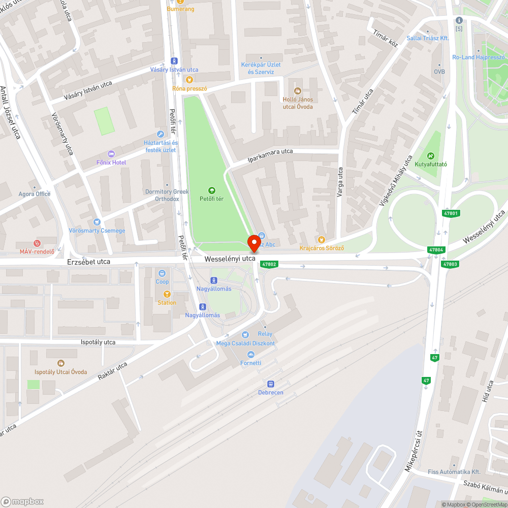 Útbaigazító tábla bejelentés helye