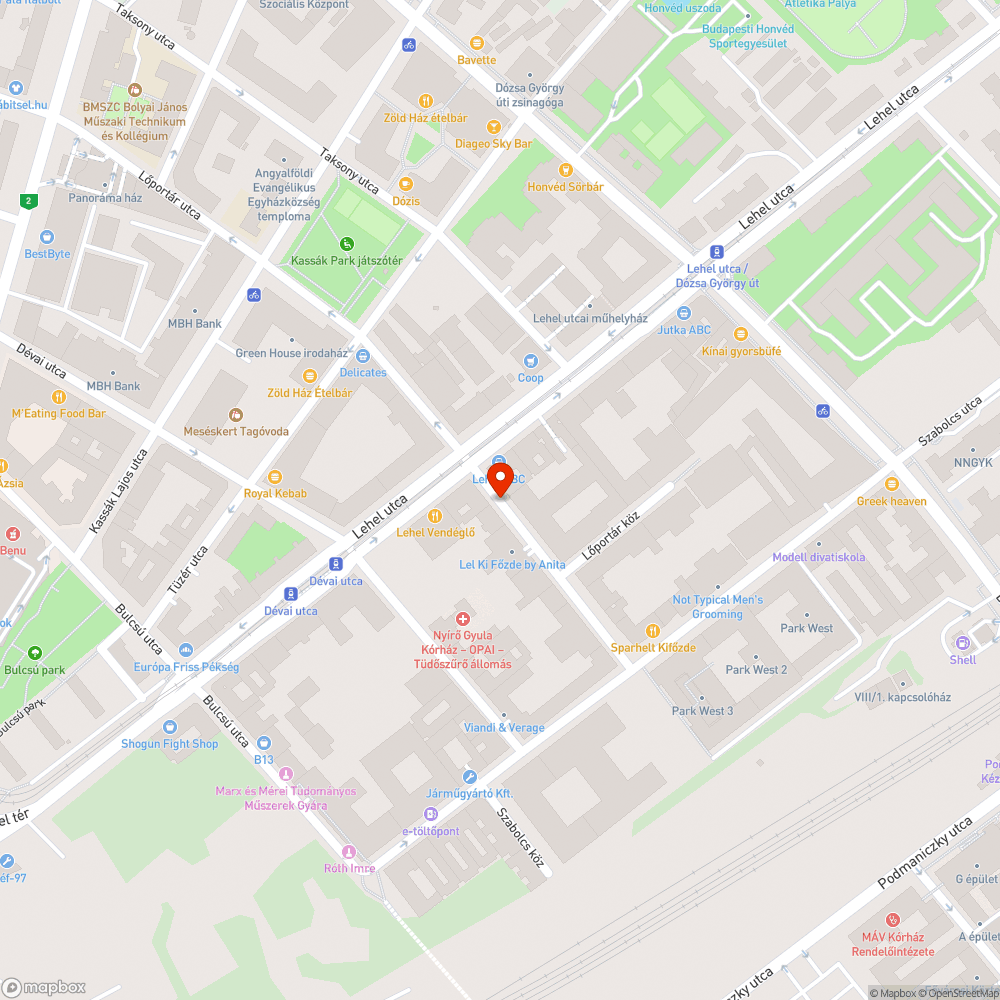 Kátyúk bejelentés helye