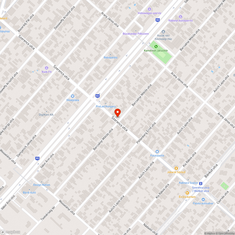 Útburkolati jel/felfestés bejelentés helye