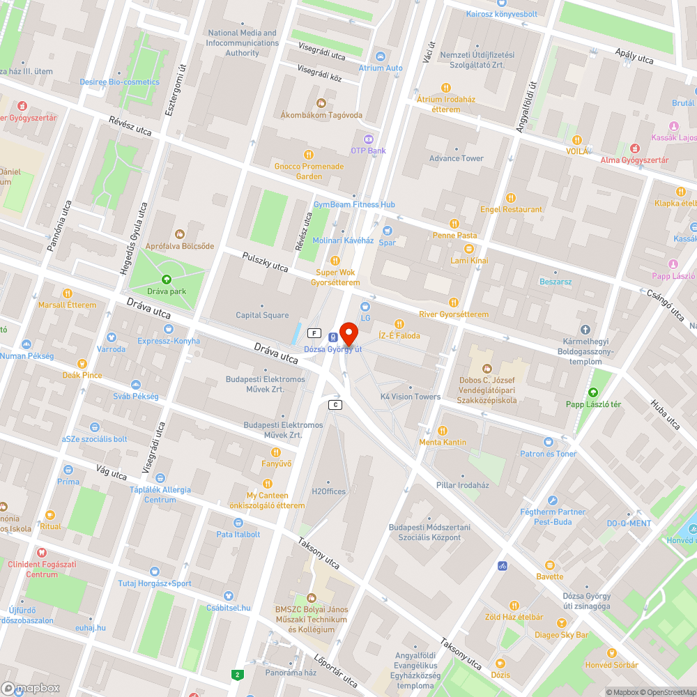 Dózsa György út - Váci út parkolás a járdán bejelentés helye