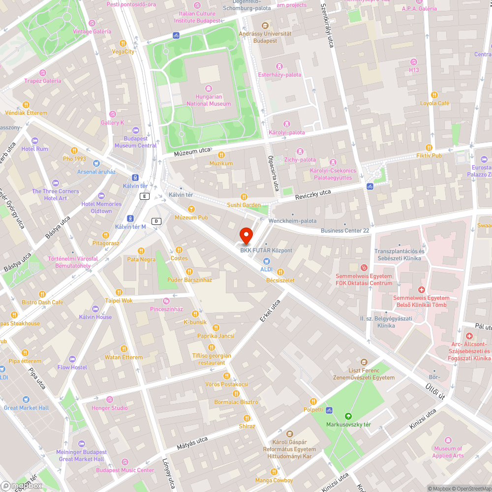 Beszakadni kezdő aknafedél az Üllői úton bejelentés helye