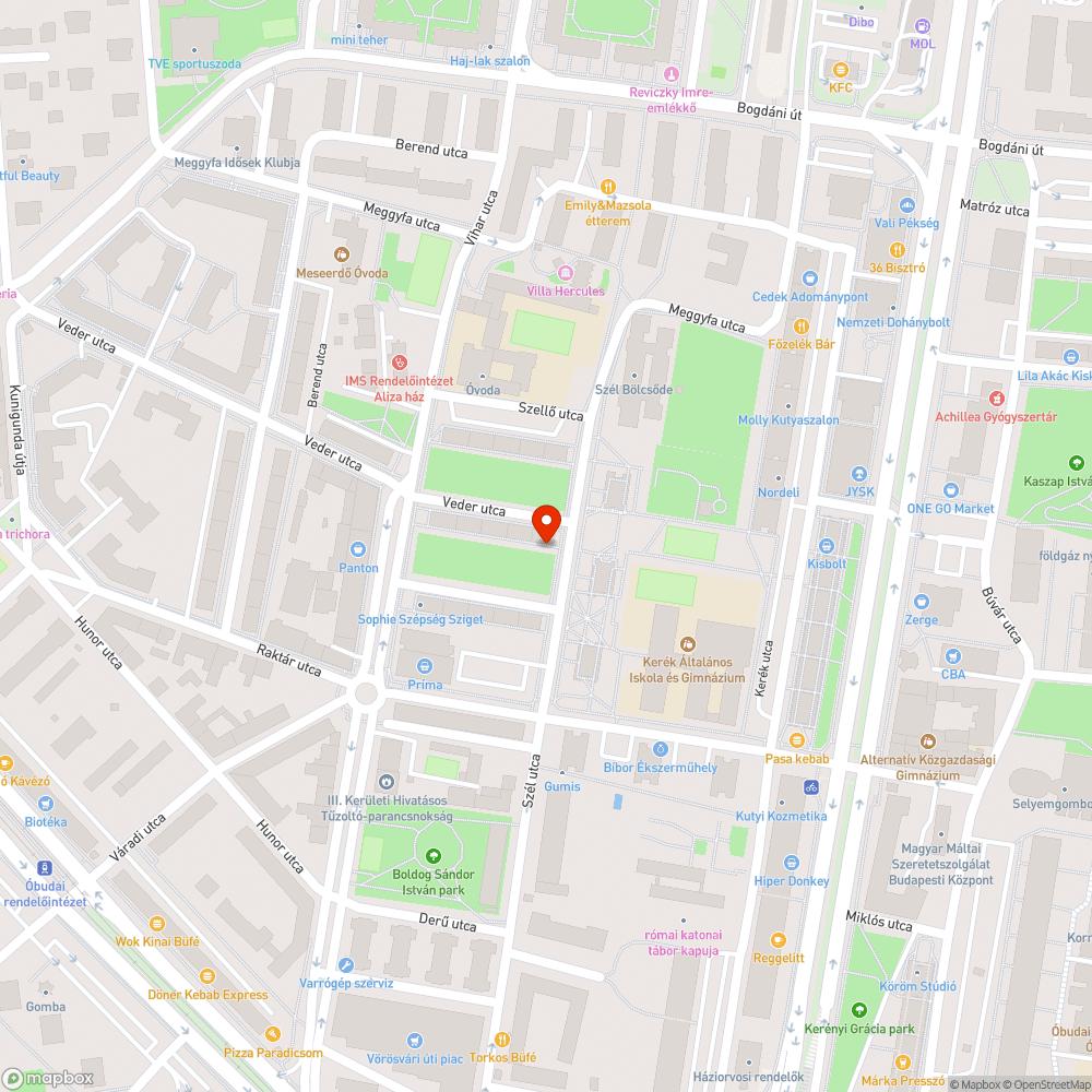 Kátyúk a Veder utca elején bejelentés helye