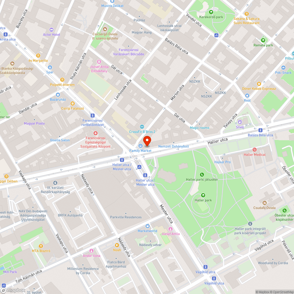 Megrongált telefonfülke bejelentés helye