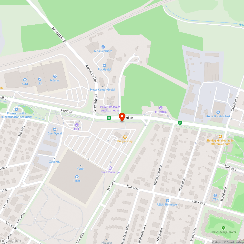 Salak, üvegszilánk bejelentés helye