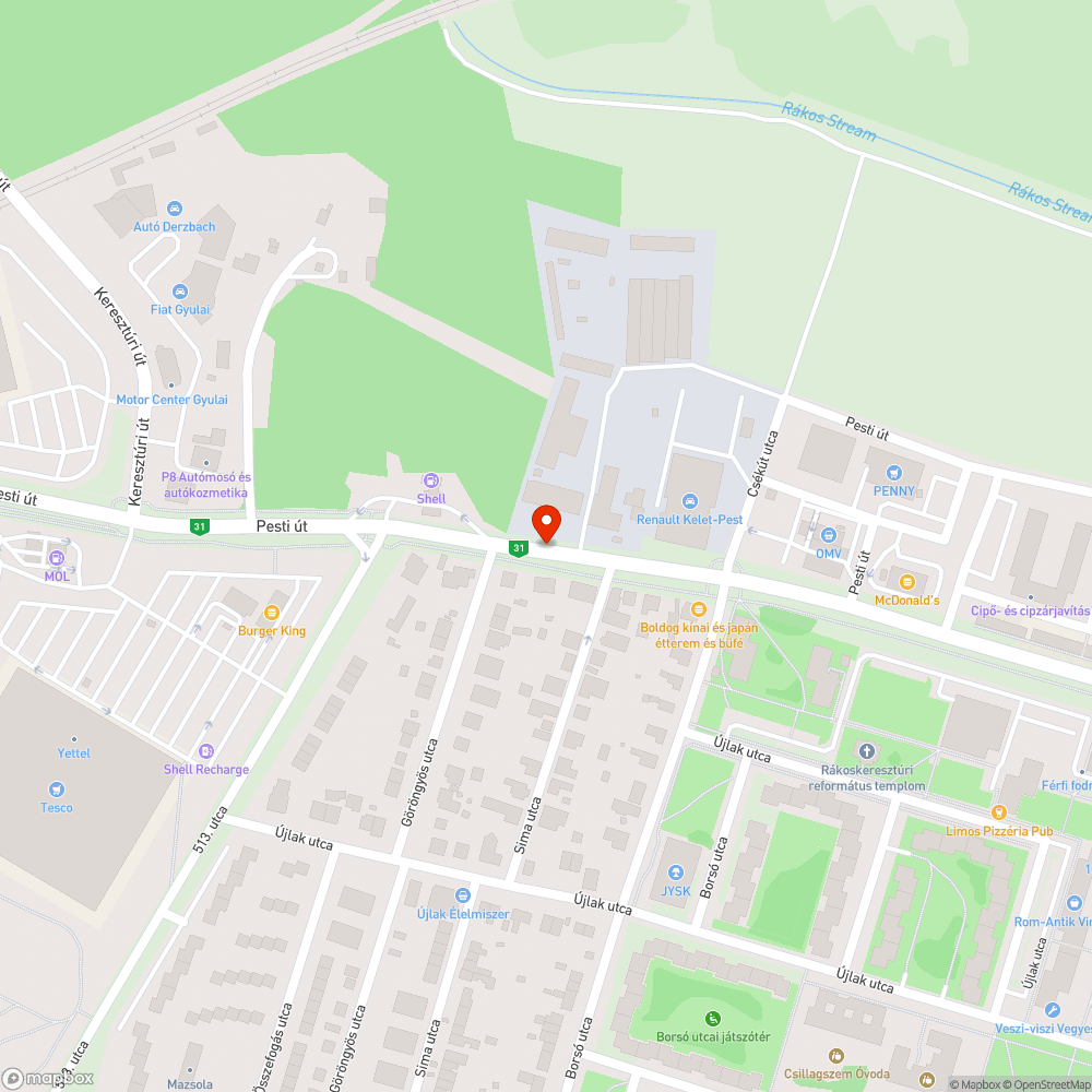 Belógó bokrok bejelentés helye