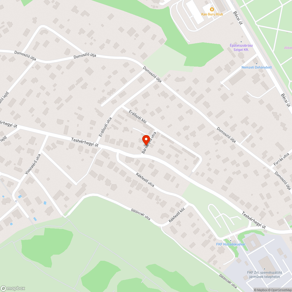 Zöldhulladék kukászsákban kirakva az utcasarokra bejelentés helye