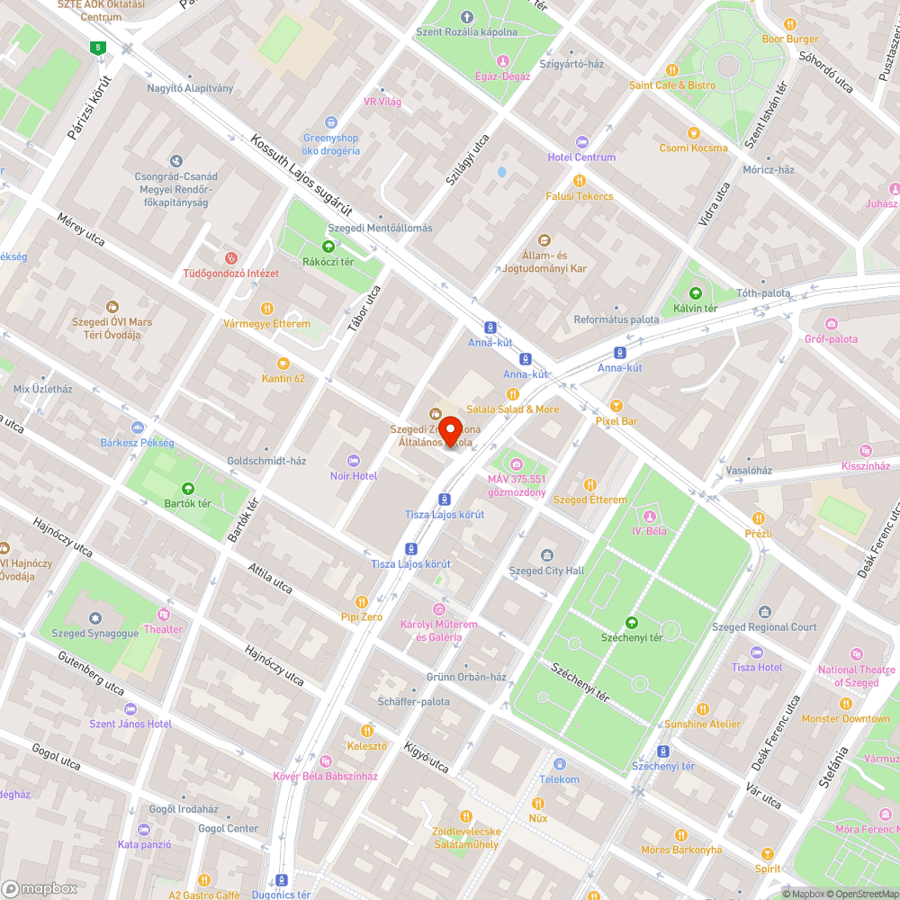 3 db. hiányzó fenyterelő - Tisza L. krt. 47. bejelentés helye