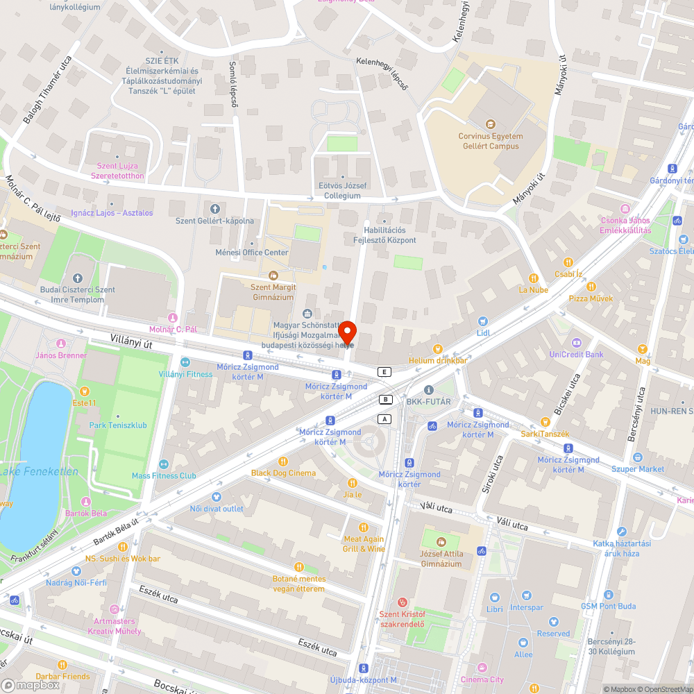 Fejmagasságban levő táblák bejelentés helye