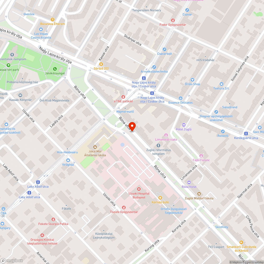 Kiszáradt fa az Uzsoki kórház előtti rehabilitált parkolóban bejelentés helye