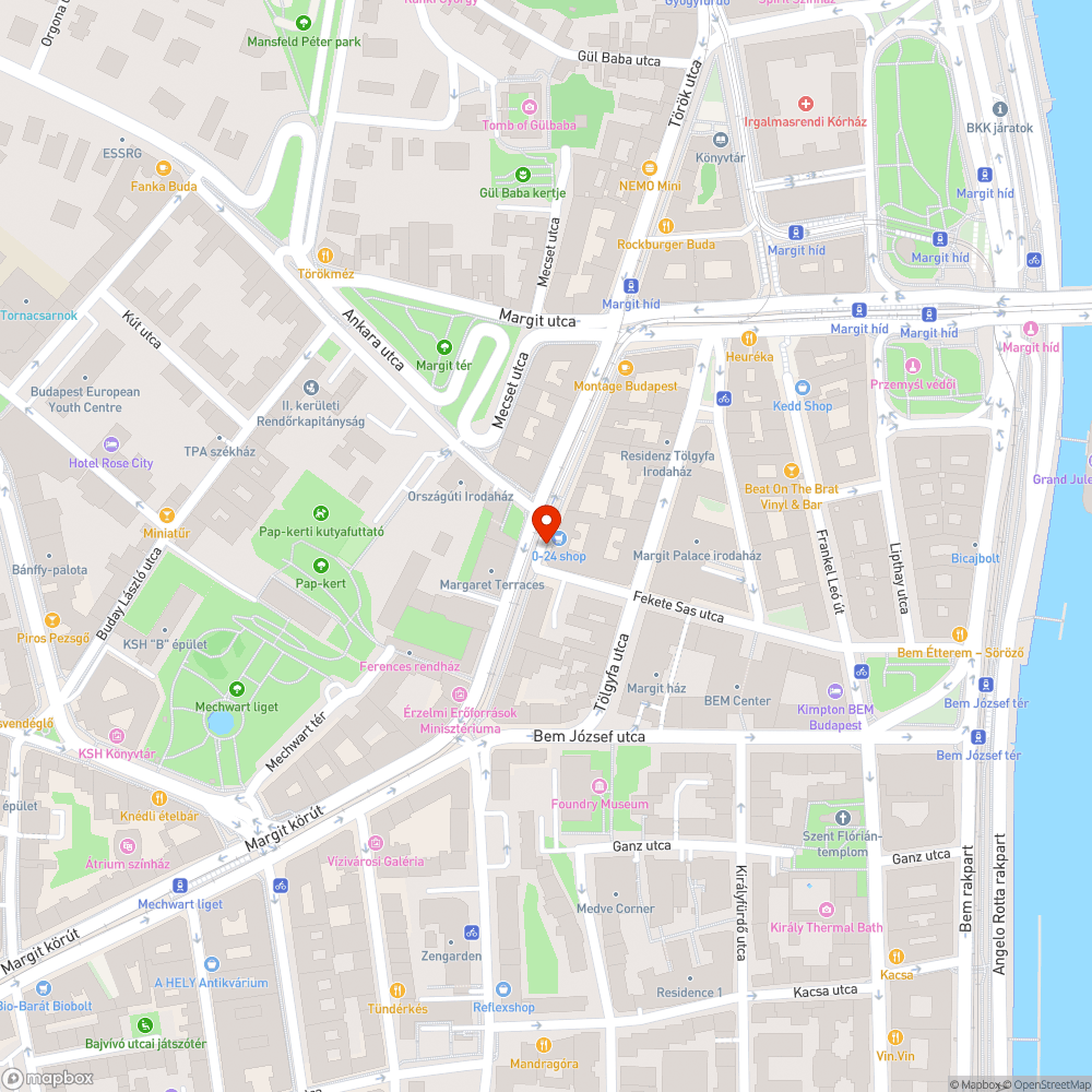 Margit körút beszakadt járda bejelentés helye