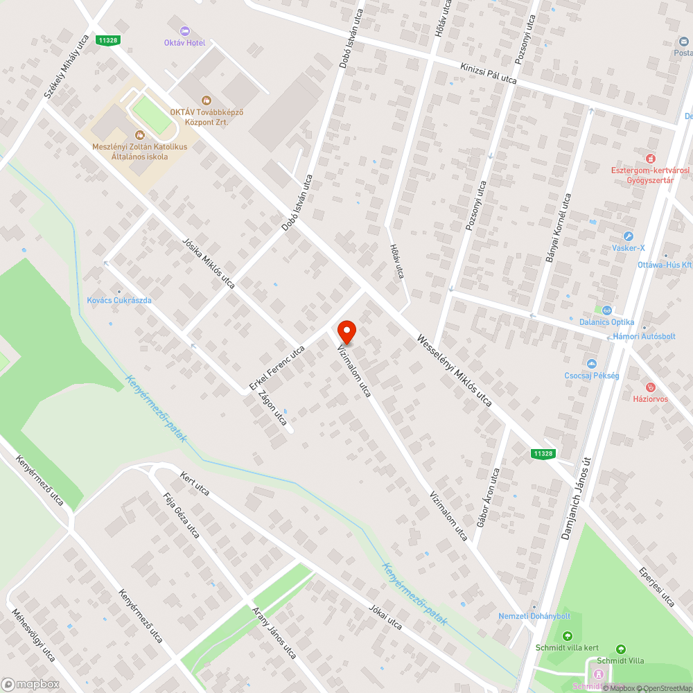 Az úttest félig beszakadt bejelentés helye