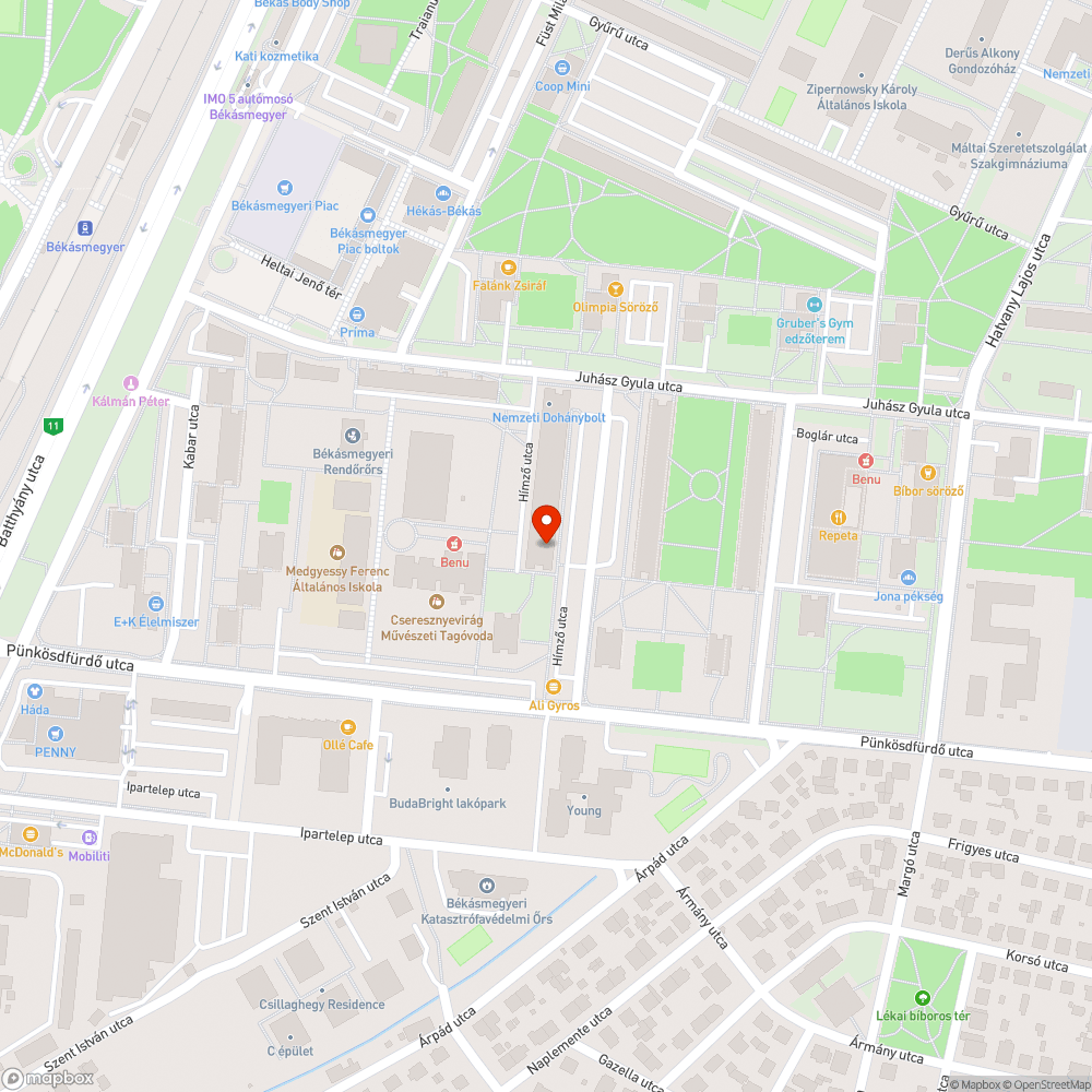 Hímző utca 4-12 előtti parkoló bejelentés helye