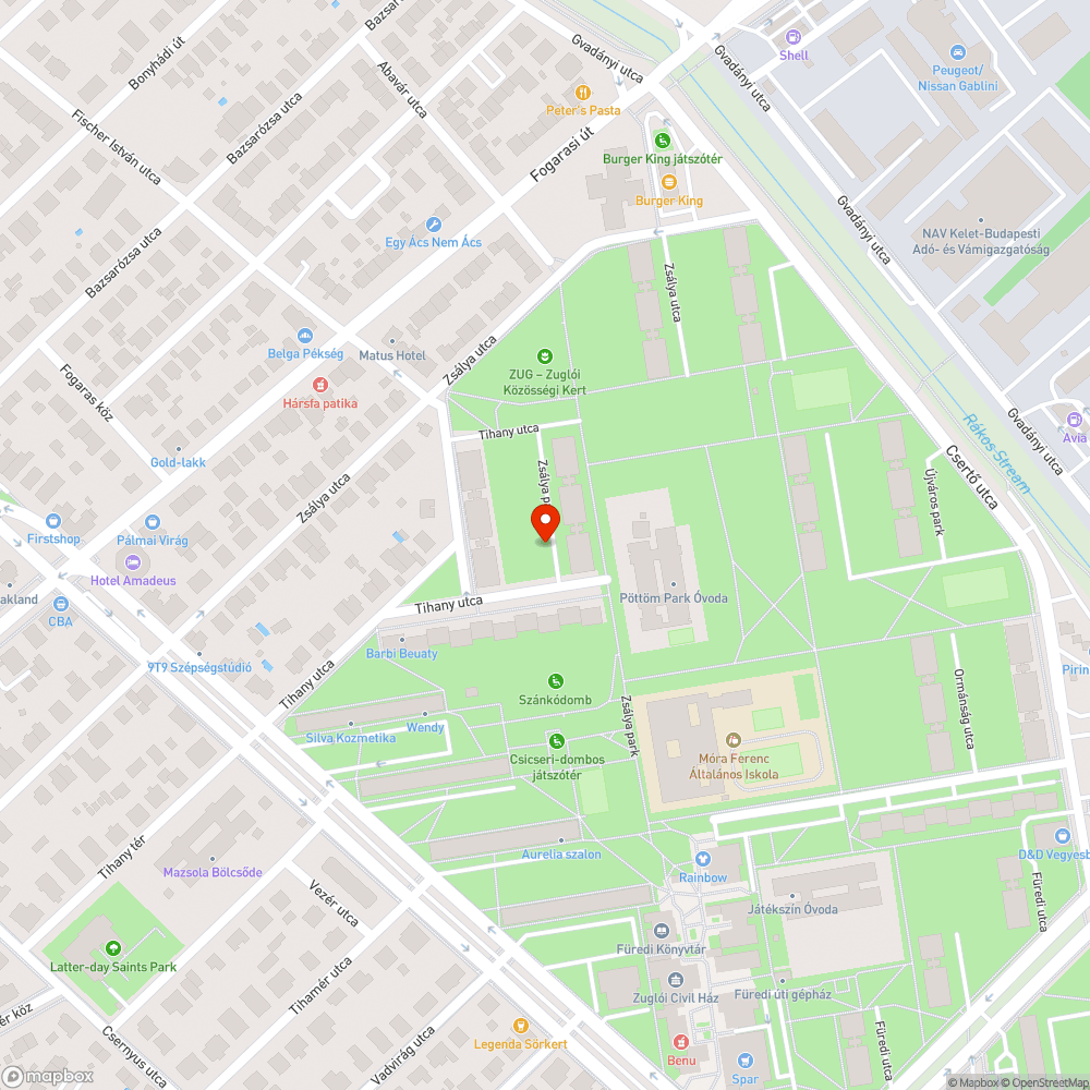 Kiszáradt fa bejelentés helye