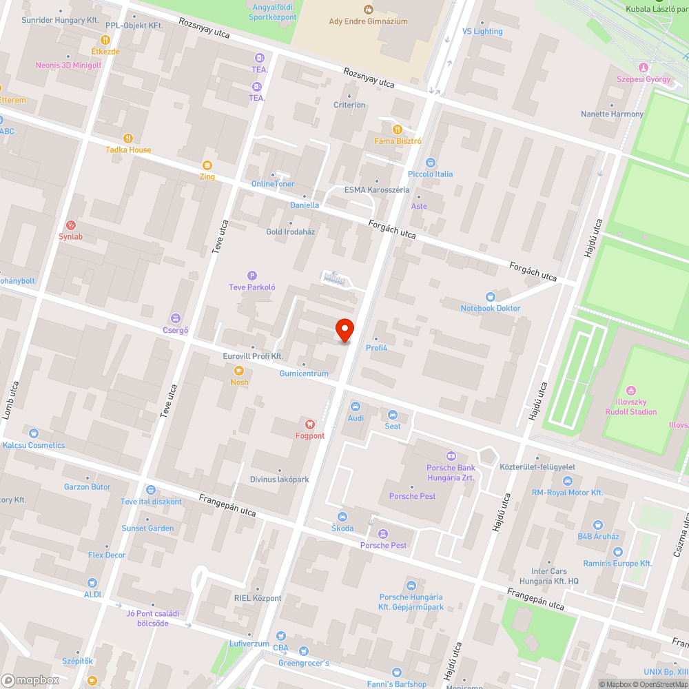 Elhagyott bevásárlókocsi bejelentés helye