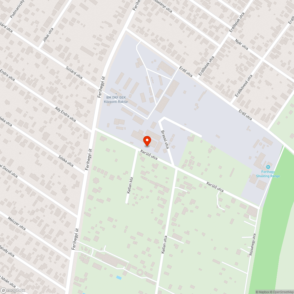 Kerülő utcai kátyúk bejelentés helye