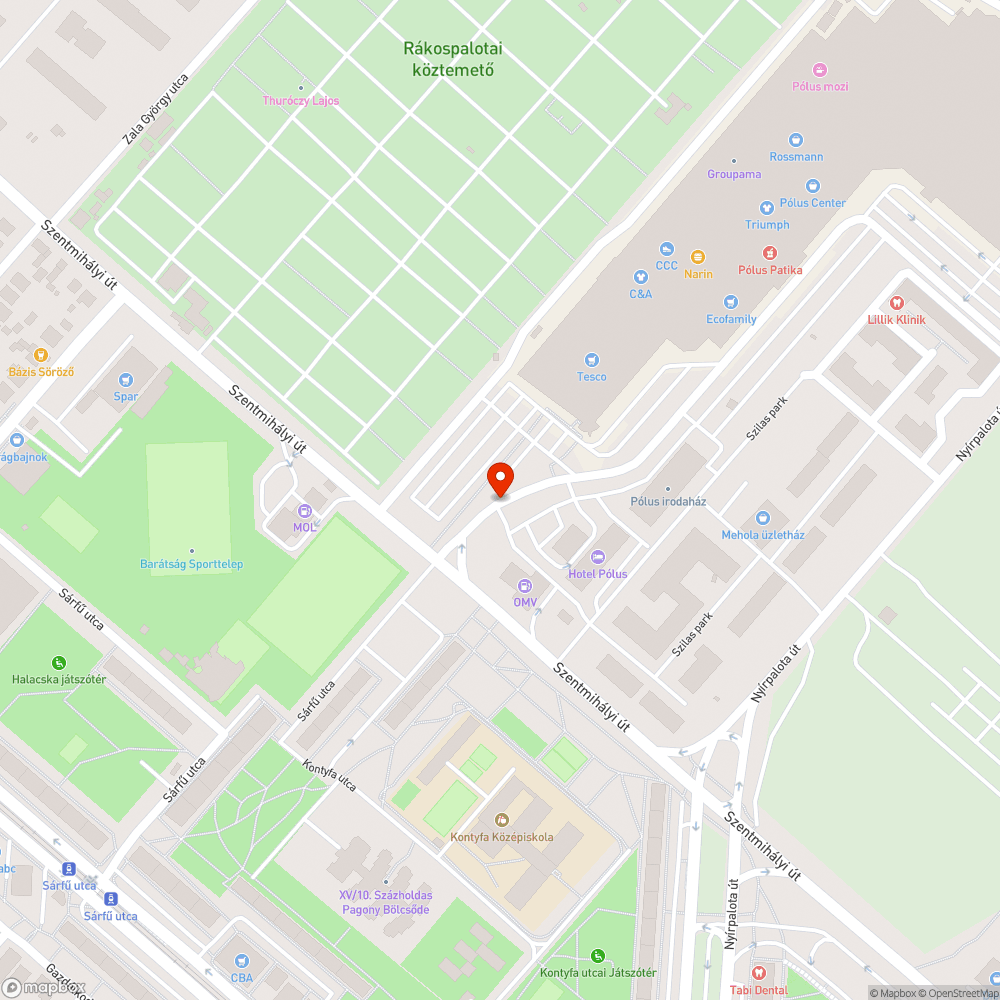 Kráter bejelentés helye