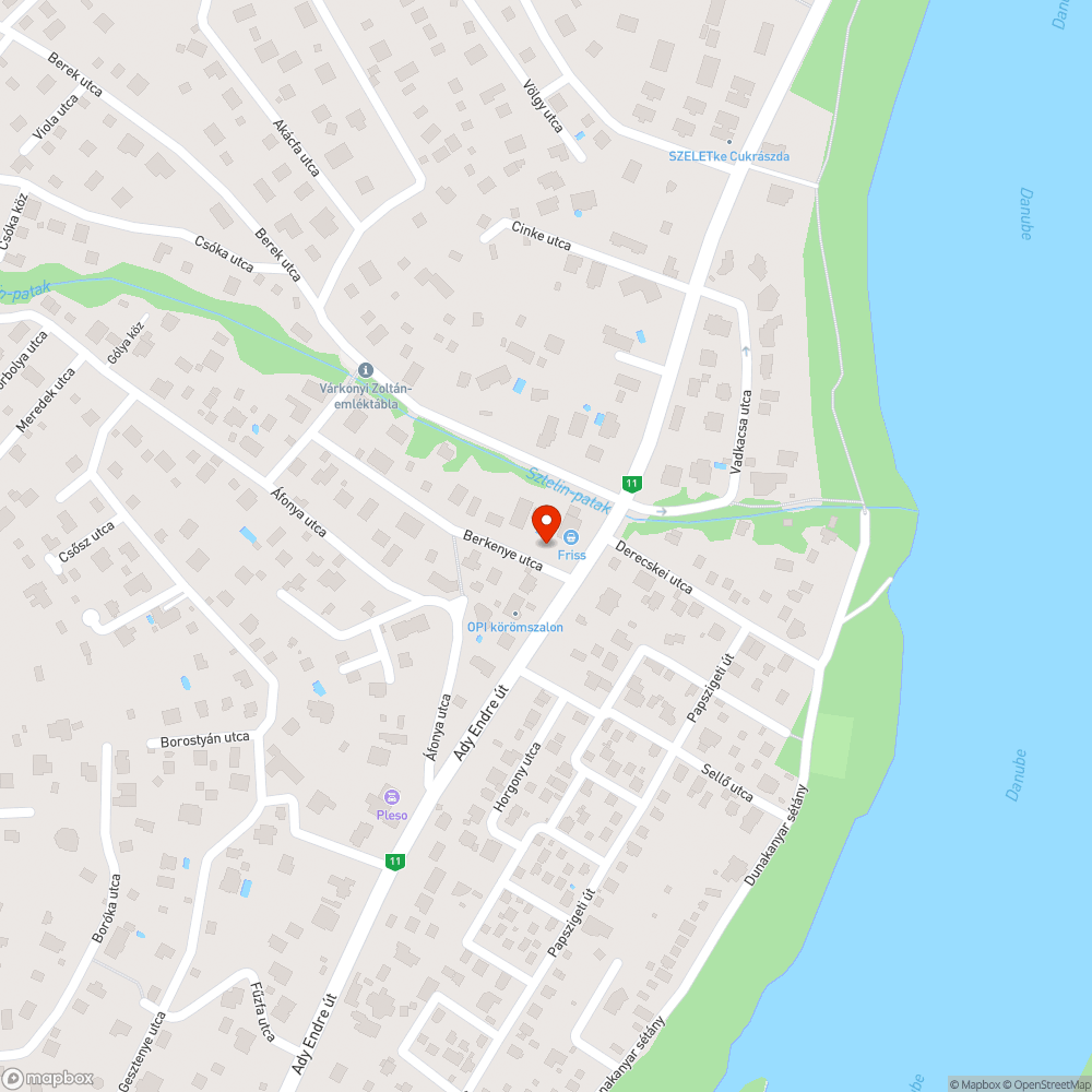 Kátyú1 bejelentés helye