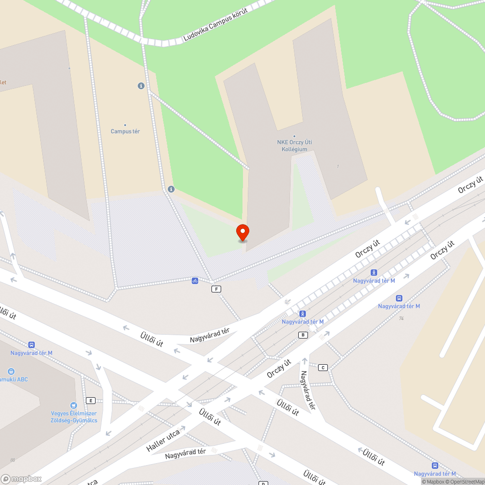 Mobilpont a taktilis sávon bejelentés helye