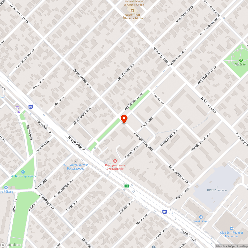 Elhagyott autó bejelentés helye