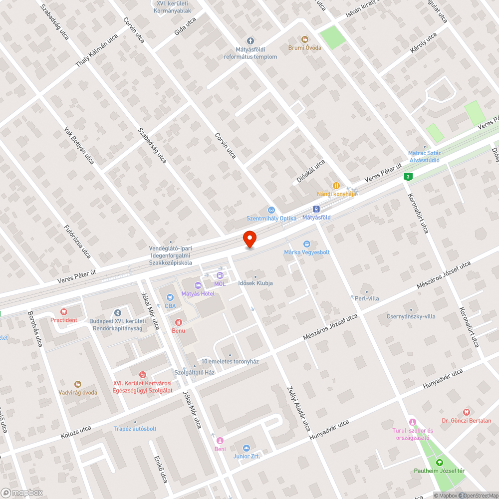 Kiszáradt fa bejelentés helye