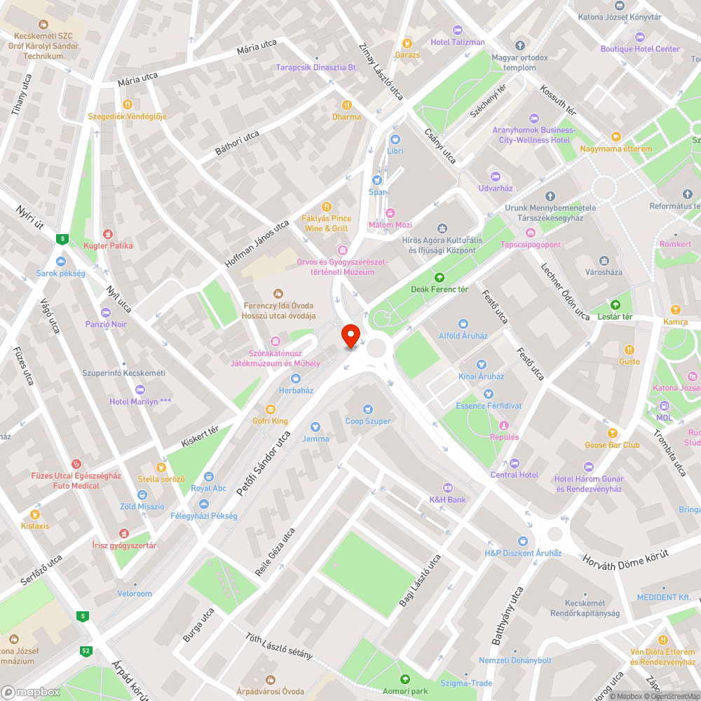 Nem működő világítás a Petőfi Sándor utcán bejelentés helye