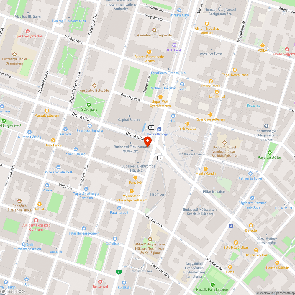 Dózsa György úti aluljáró "D" kijárat bejelentés helye