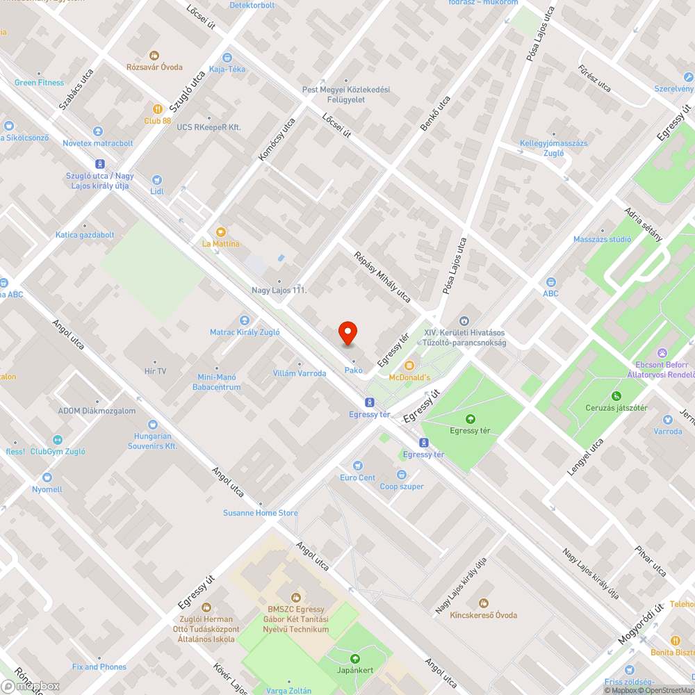 Növényzet bejelentés helye