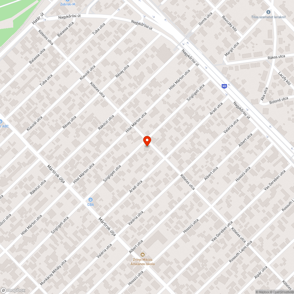 Szemét az utcán bejelentés helye