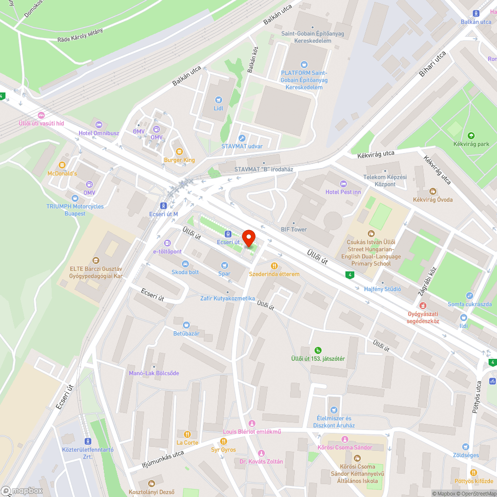 Építési törmelék a parkban bejelentés helye