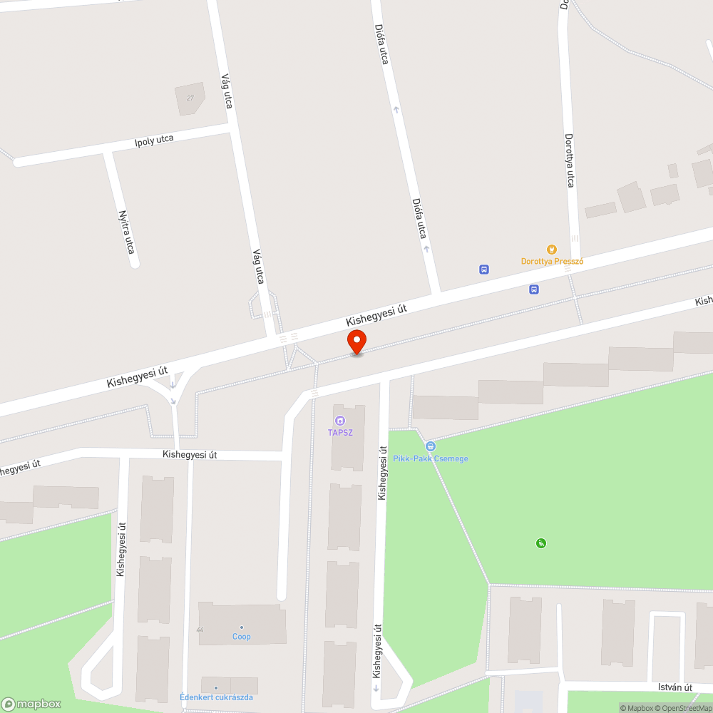 Eldugult bejelentés helye