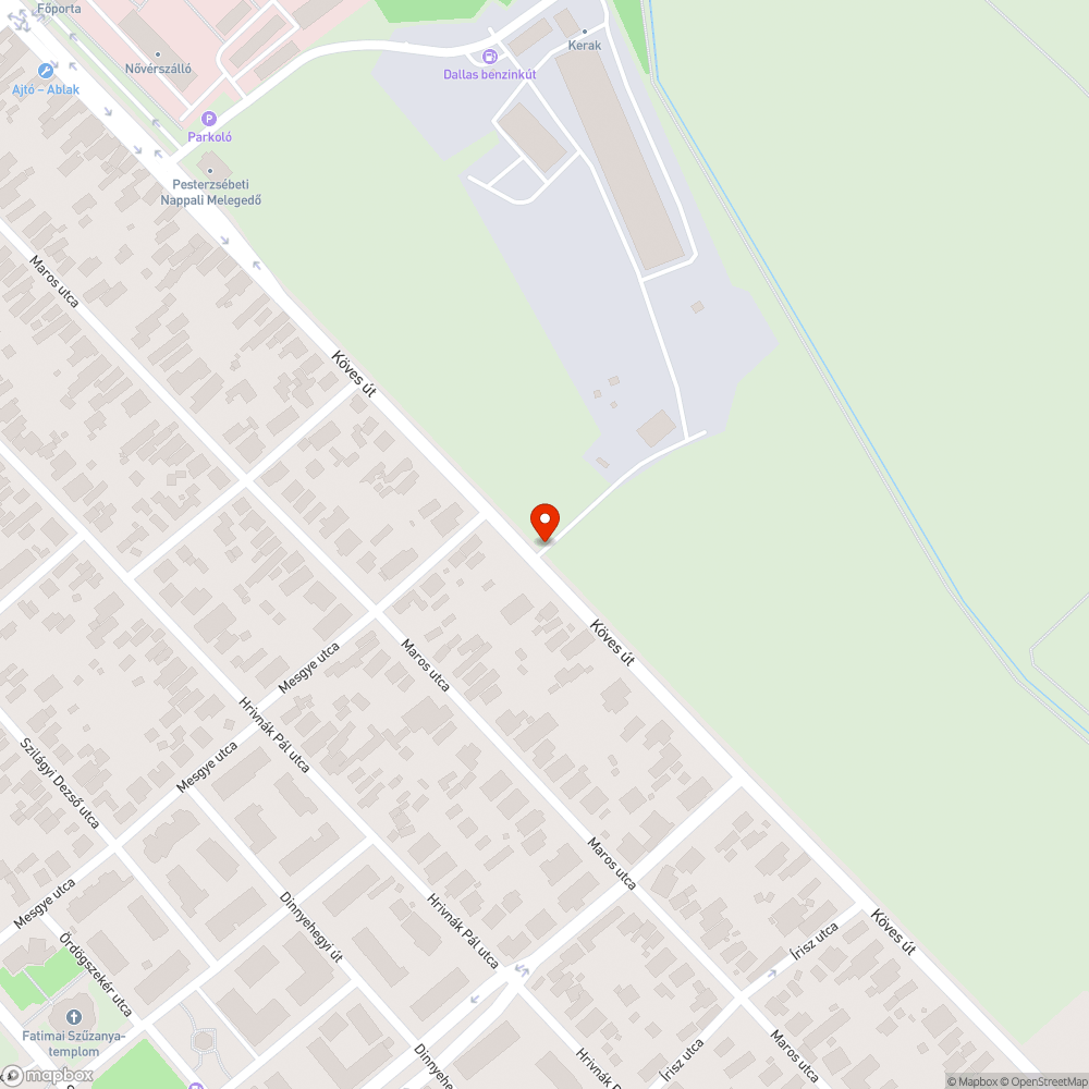 Pesterzsébet Köves út szemét bejelentés helye