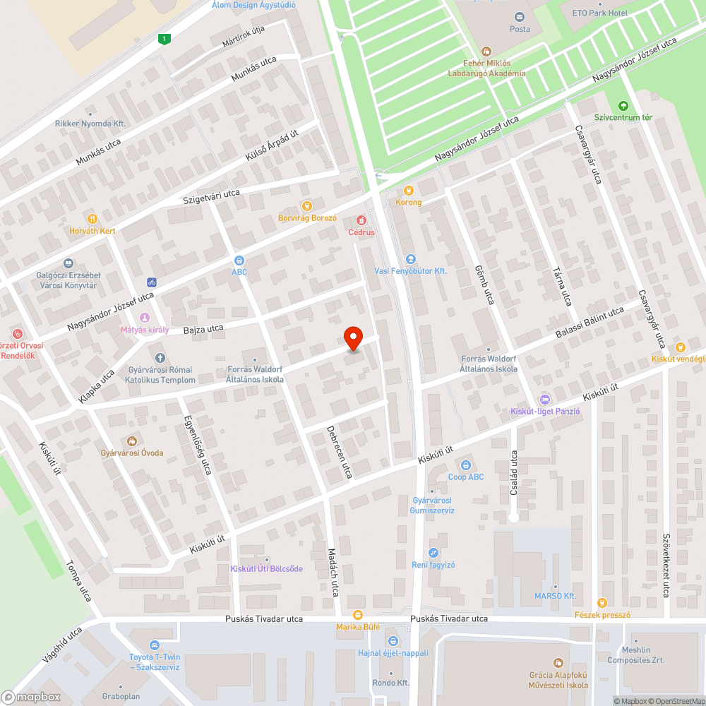 Beszakadt járda bejelentés helye