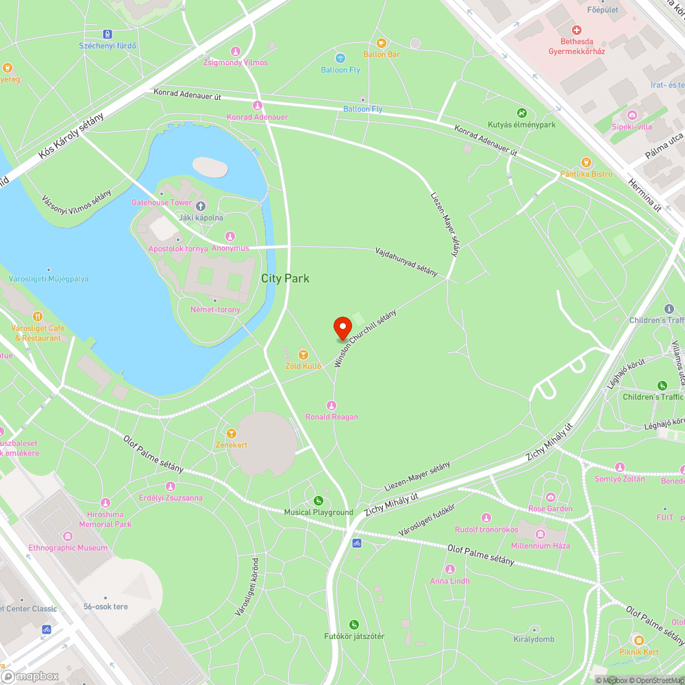 Churchill szobor, Városliget bejelentés helye