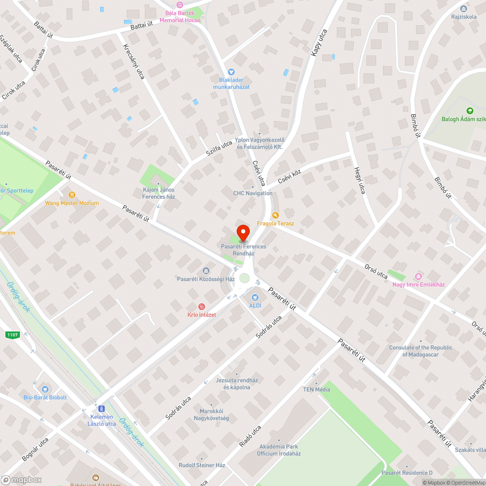 Elpusztult fák bejelentés helye