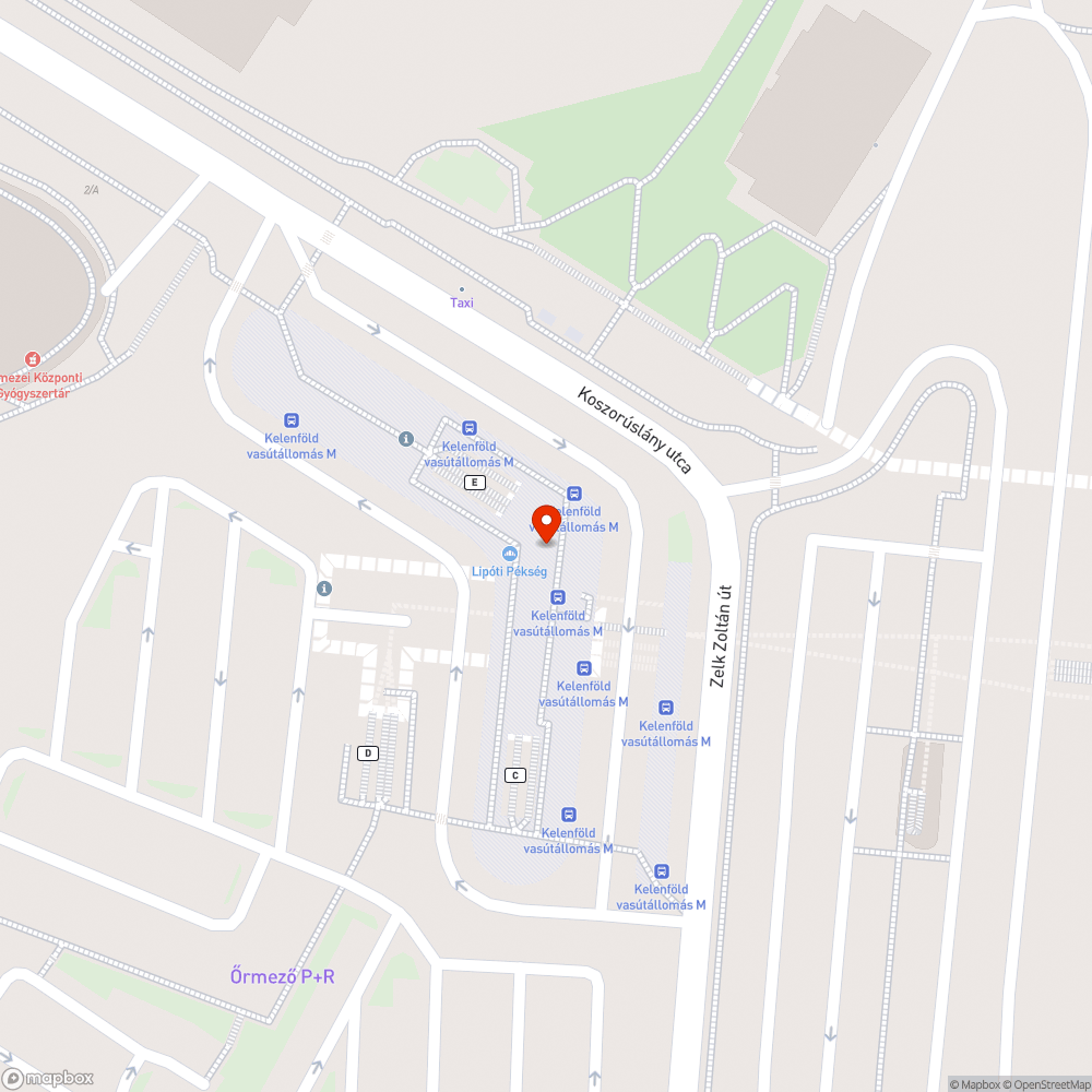 Kelenföld vasútállomás buszvégállomás (Őrmező) bejelentés helye