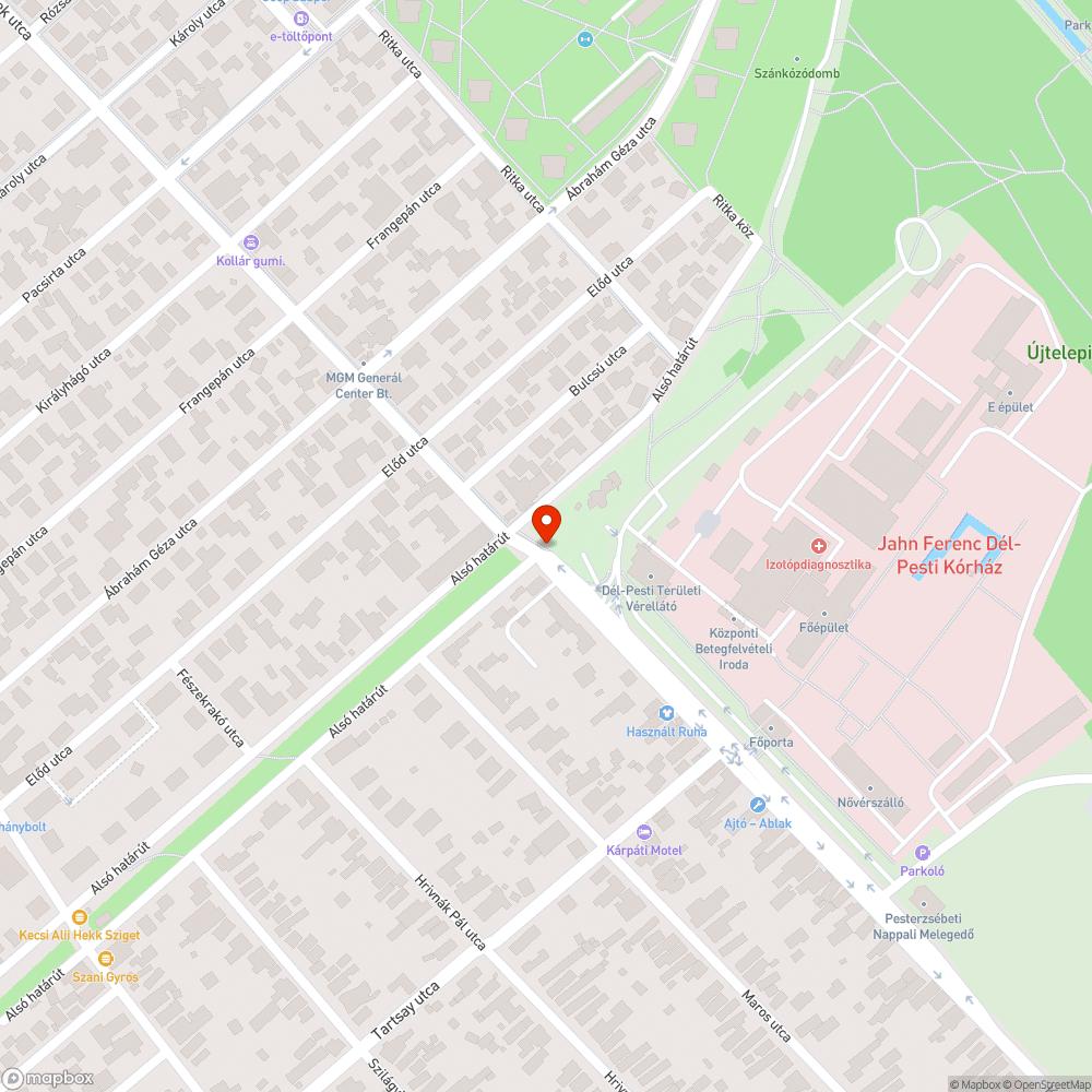 Elhagyott jármű bejelentés helye