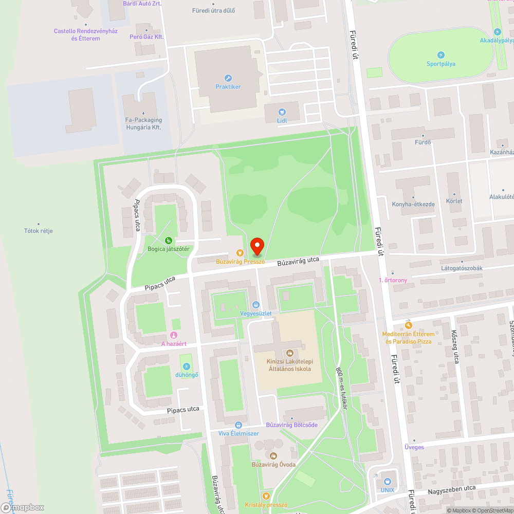 Kátyú a Búzavirág utcában bejelentés helye