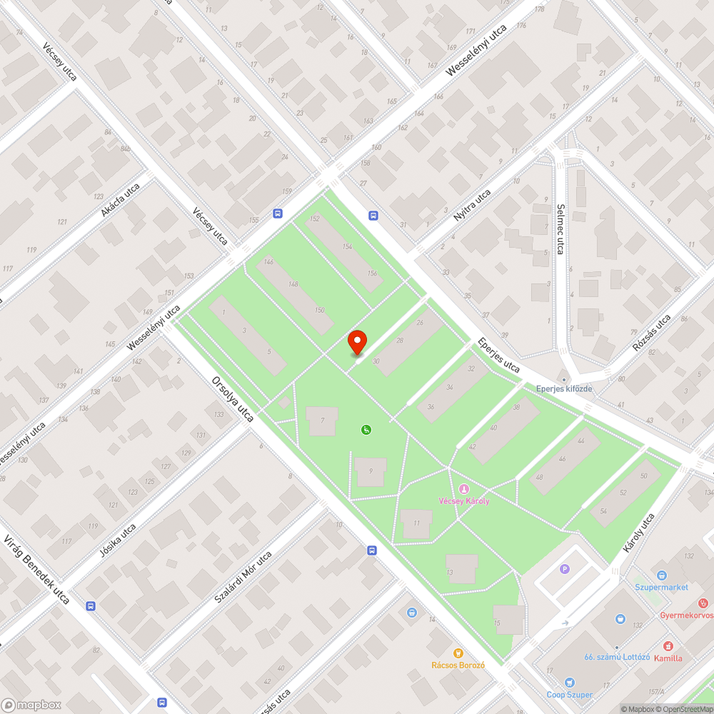 Megdőlt fa bejelentés helye