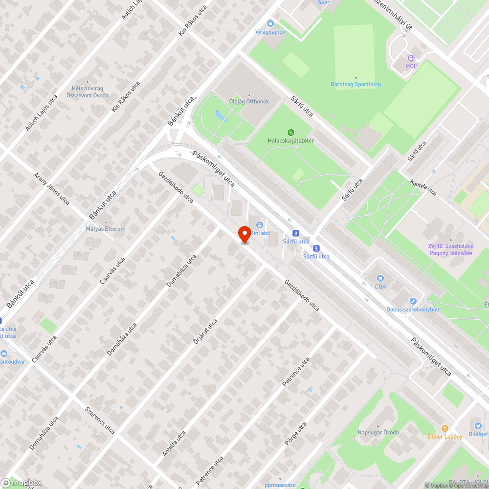 Kátyú az úttesten bejelentés helye