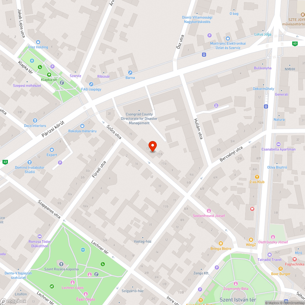 Kátyú - Szűcs u. 11/a. bejelentés helye