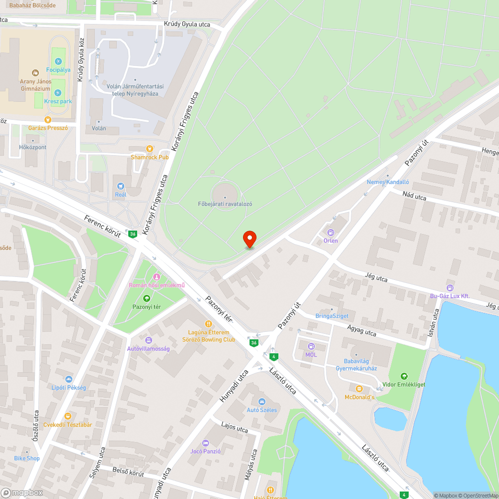 Lezárás az út közepén bejelentés helye