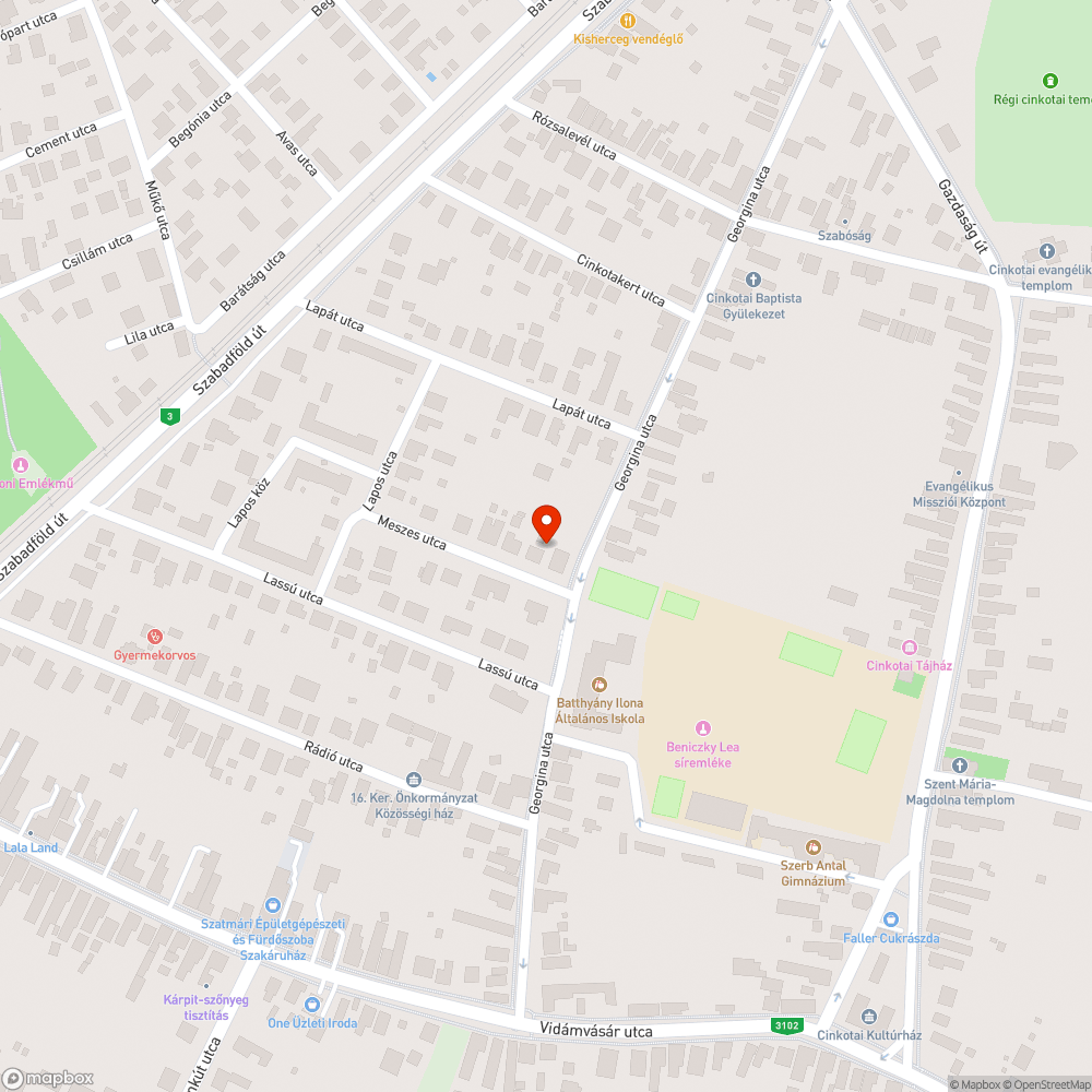 Beomló árok és út bejelentés helye