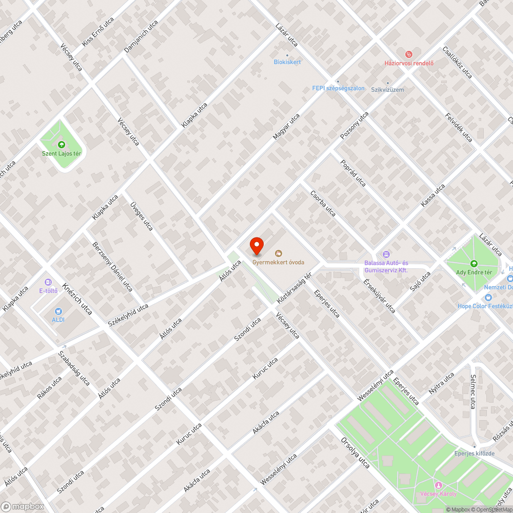 Bálványfák az óvoda kertjében bejelentés helye