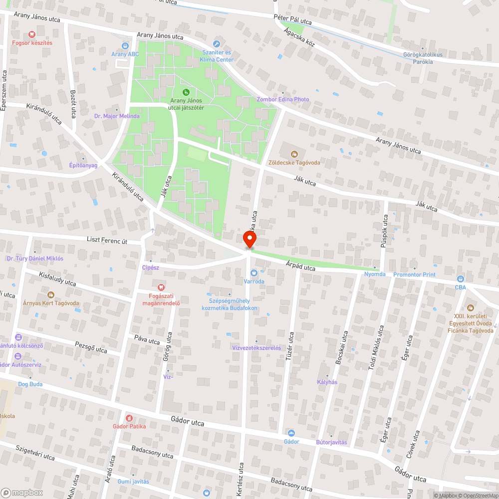 Kátyú a kereszteződésben bejelentés helye