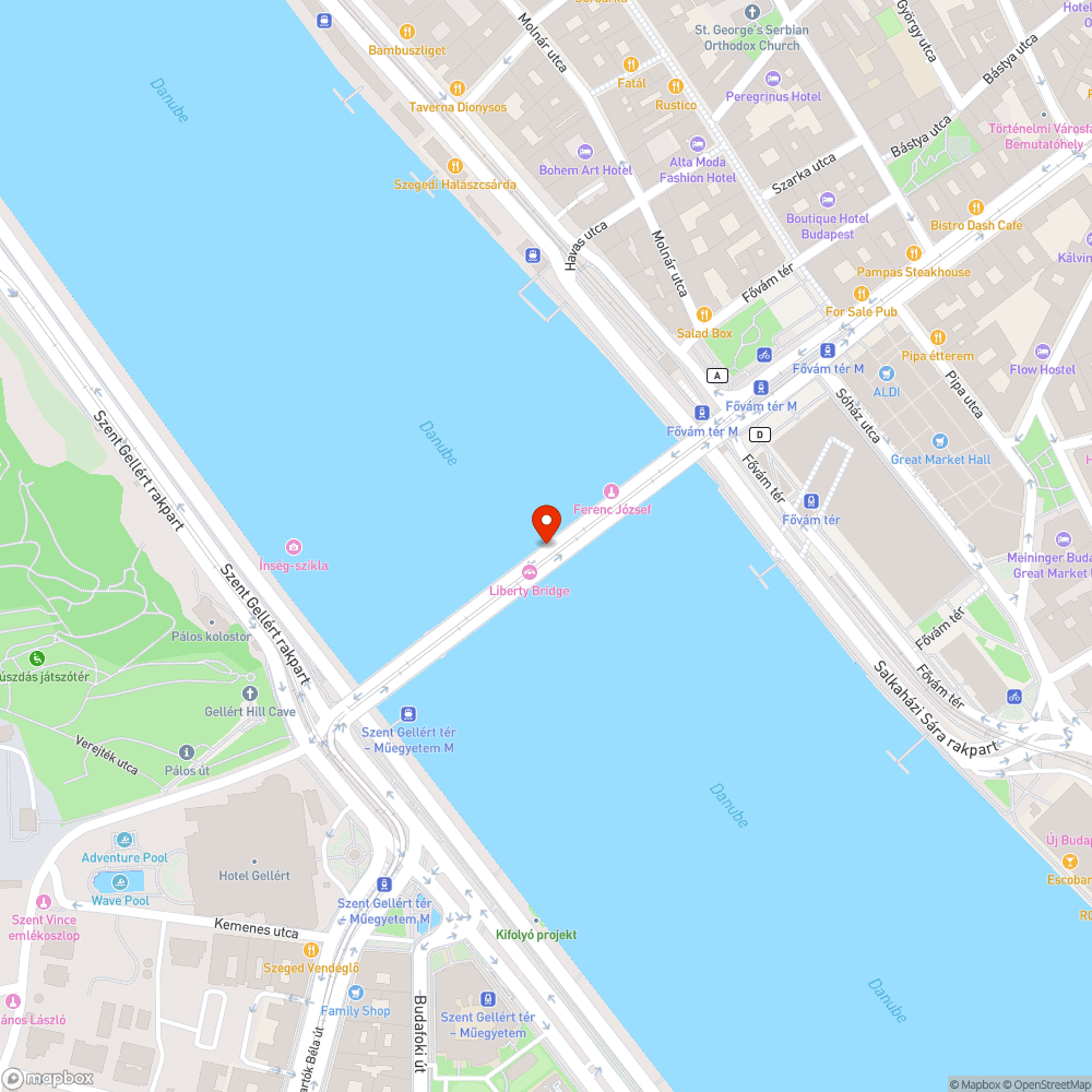 Szabadság híd kandeláberei bejelentés helye