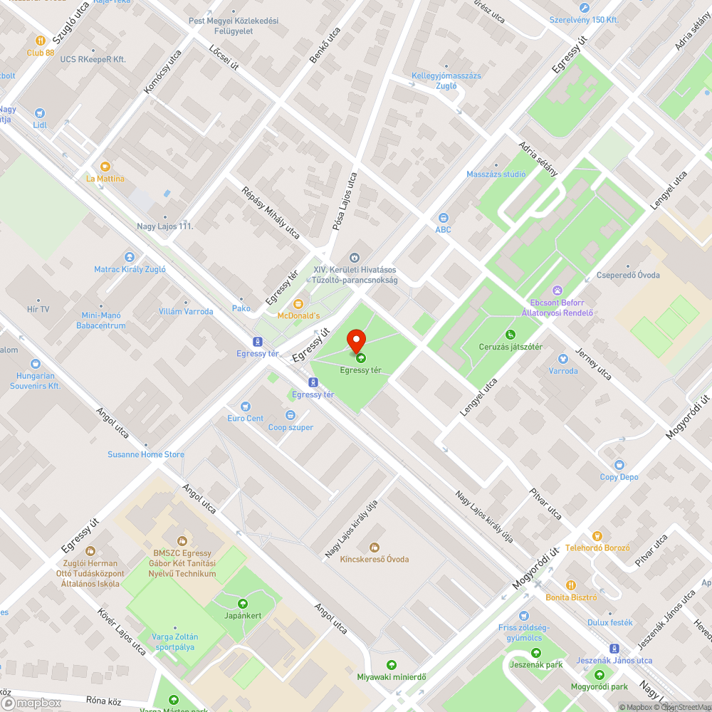 Tönkretett pad a parkban bejelentés helye