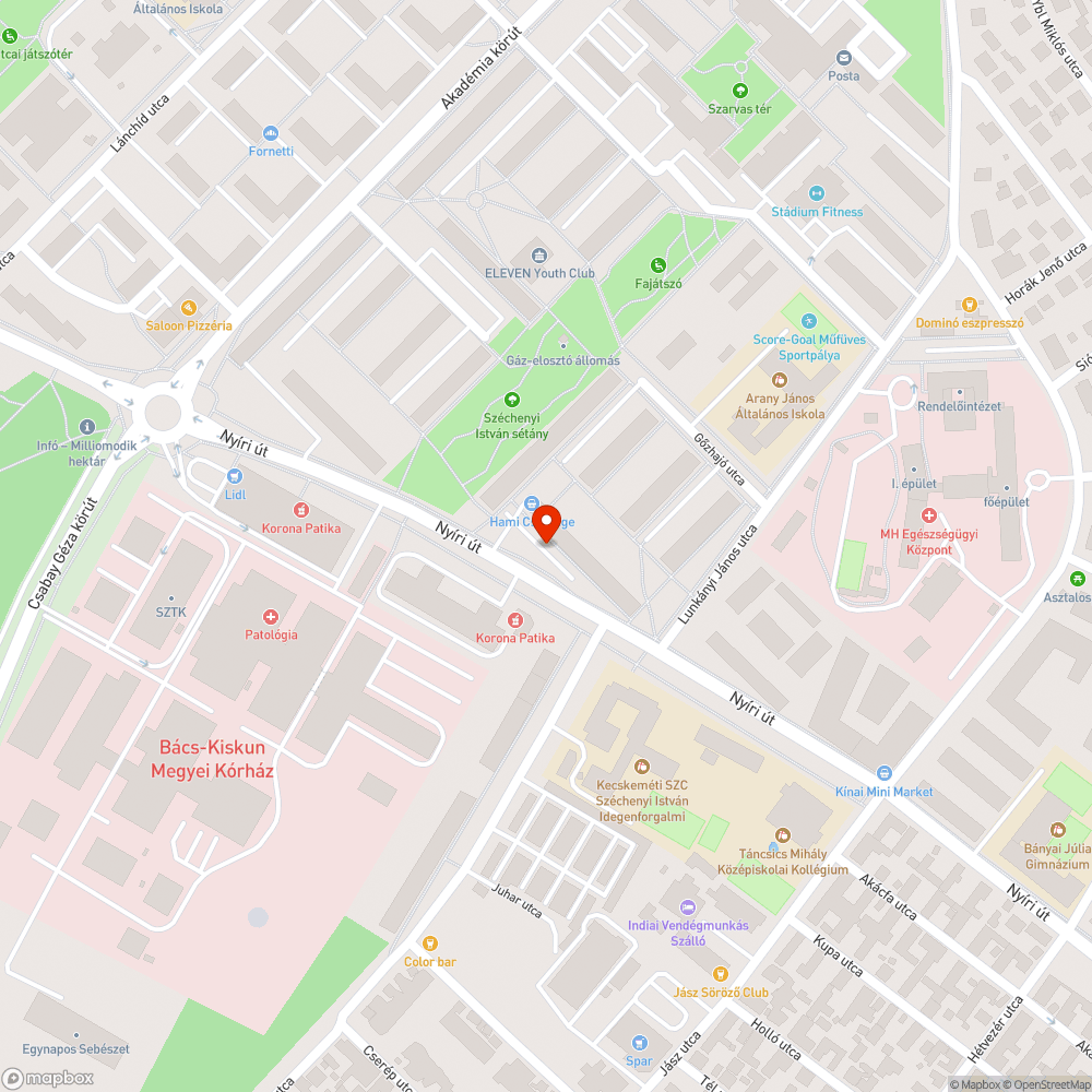 Tönkrement aszfalt az Irinyi úton bejelentés helye