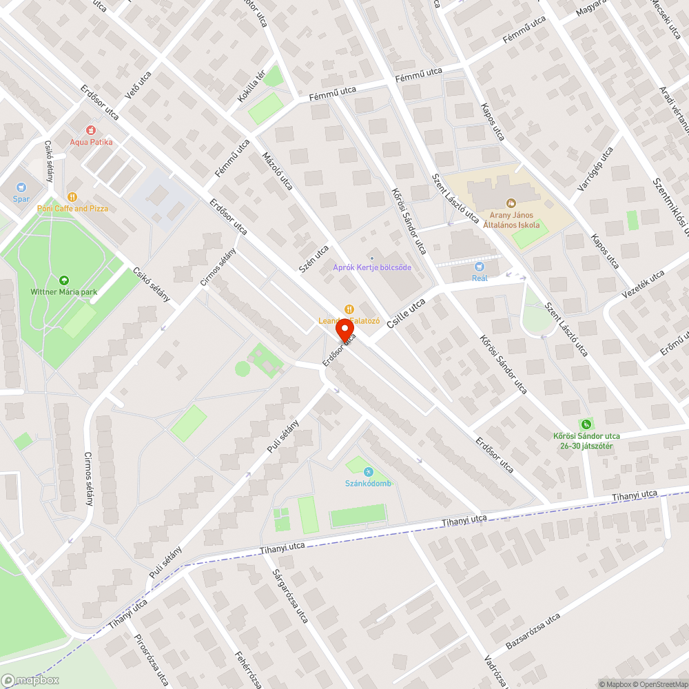 Megsüllyedt víznyelő bejelentés helye