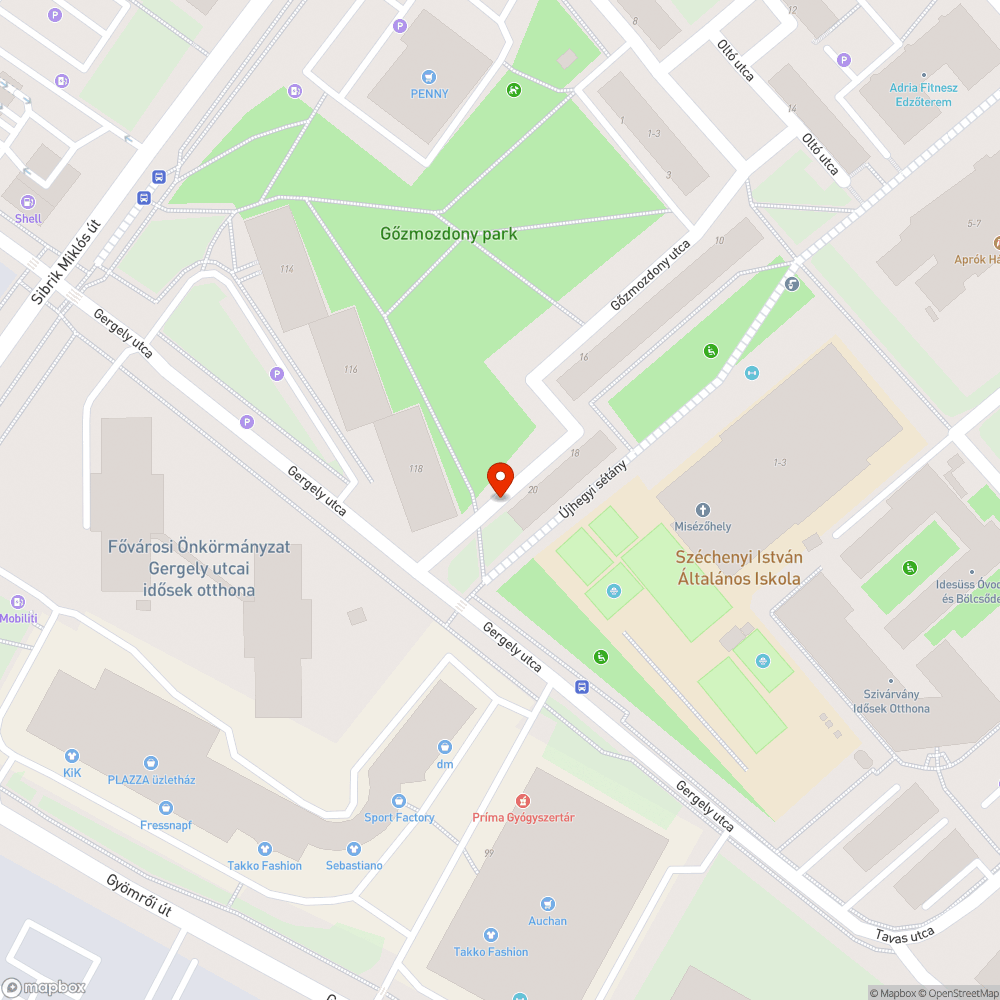 Gőzmozdony utca 20 as balesetvélyes járdaszéle bejelentés helye