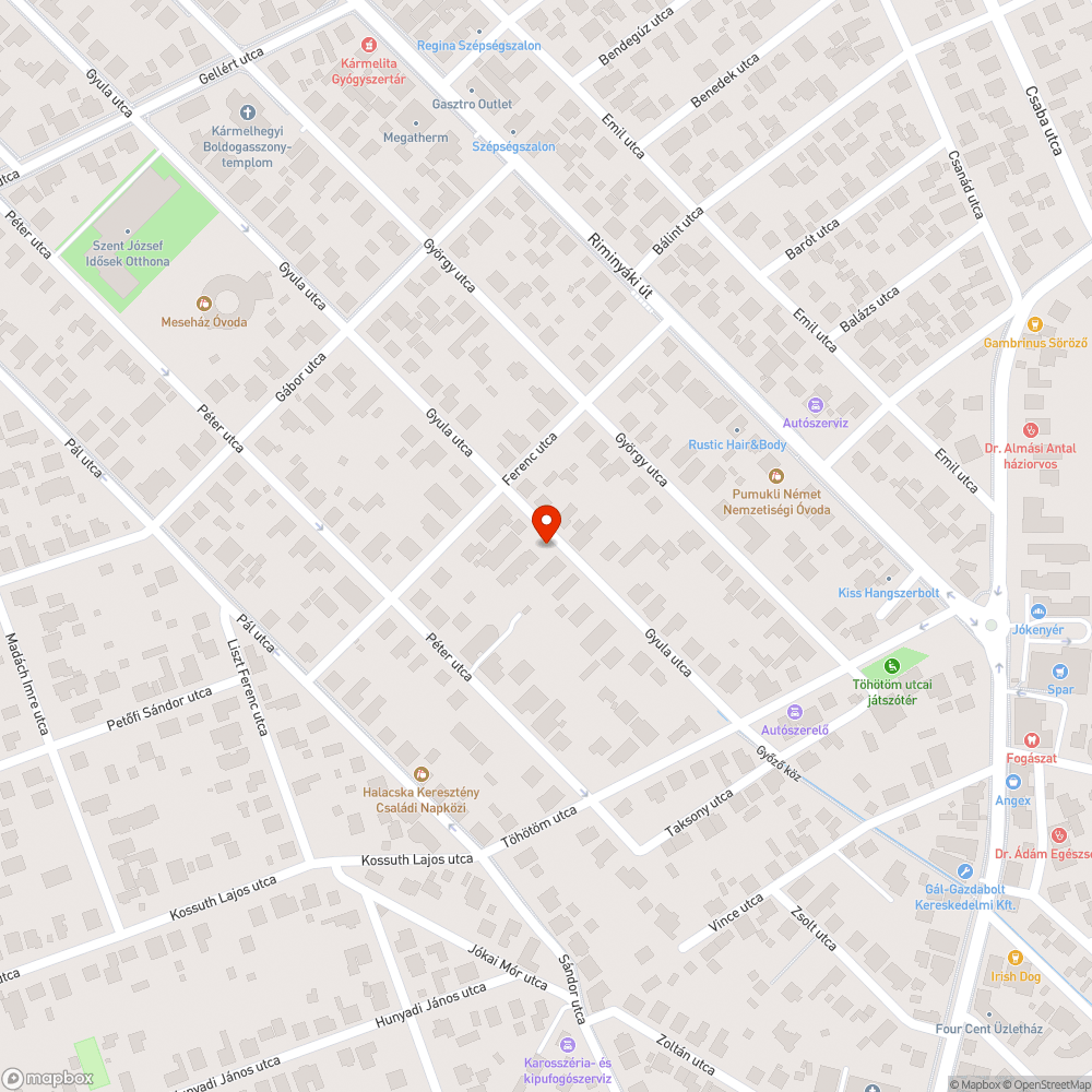 Kátyú bejelentés helye